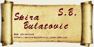 Spira Bulatović vizit kartica